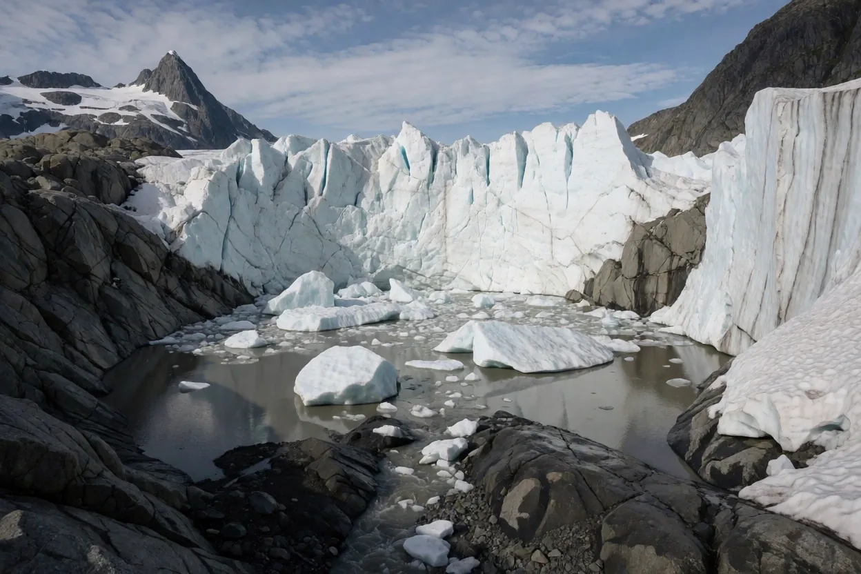 Schmelzender Schweizer Gletscher